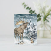 Winterlandschaft Wasserfarbe Moschee Weihnachten Postkarte (Stehend Vorderseite)