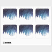 Winterlandschaft Wasserfarbe Urlaub | Aufkleber (Blatt)