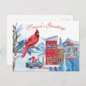 Winterlandschaft Wasserfarben Illustration Weihnac Postkarte (Vorne/Hinten)