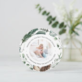 Winterlandschaft | Wasserfarbener Kiefernkreislauf Feiertagskarte (Stehend Vorderseite)