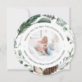 Winterlandschaft | Wasserfarbener Kiefernkreislauf Feiertagskarte (Vorderseite)