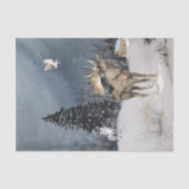 Winterlandschaft Wasserfarbener Wolf Elsenstube Seidenpapier (Vorderseite)
