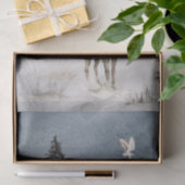 Winterlandschaft Wasserfarbener Wolf Elsenstube Seidenpapier (Geschenk)