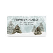 Winterlandschaft Watercolor Adressaufkleber (Vorne)