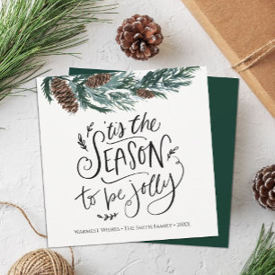 Winterlandschaft   Watercolor Pine Christmas Squar Feiertagskarte