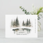 Winterlandschaft Weihnachts-Kiefer-Firmenweihnacht Feiertagskarte (Stehend Vorderseite)
