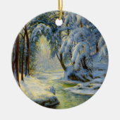 Winterlandschaft, Weihnachtsbaum Keramik Ornament (Vorne)