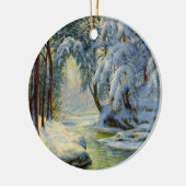 Winterlandschaft, Weihnachtsbaum Keramik Ornament (Links)