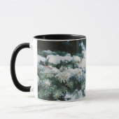 Winterlandschaft Weihnachtsbaum mit Schnee bedeckt Tasse (Links)