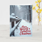 Winterlandschaft Weihnachtskarte Karte (Gelbe Blume)