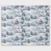 Winterlandschaft Weiß und Grau Moderne Weihnachten Geschenkpapier (Flach)