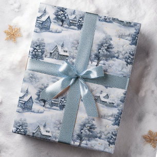 Winterlandschaft Weiß und Grau Modernes Weihnachte Geschenkpapier