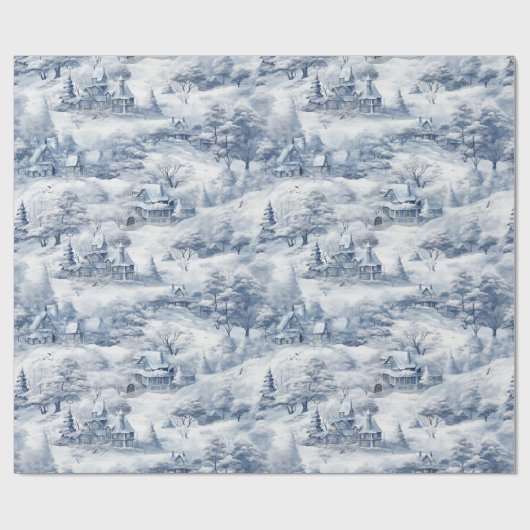 Winterlandschaft Weiße Weihnachten Moderne Geschenkpapier (Flach)