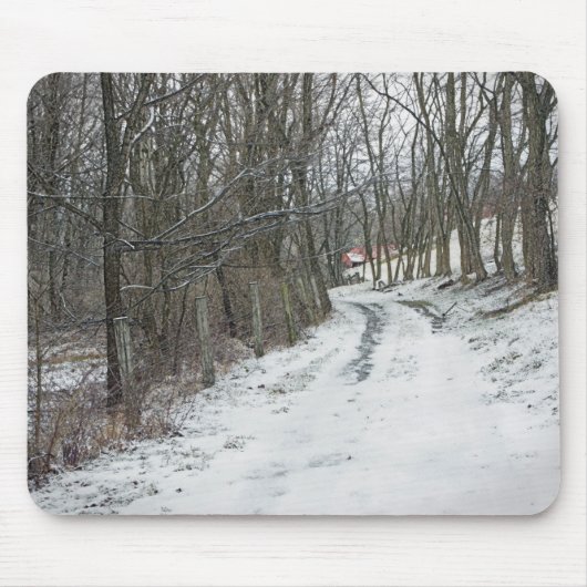Winterlandschaft Wohin die Straße Sie führen kann Mousepad (Vorne)