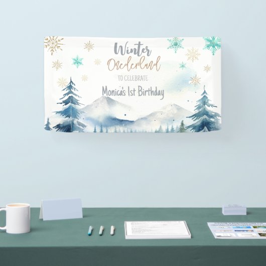 Winterlandschaft wunderbarer Geburtstag Banner (Messe)