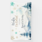 Winterlandschaft wunderbarer Geburtstag Banner (Vertikal)