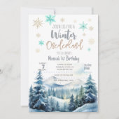 Winterlandschaft wunderbarer Geburtstag Einladung (Vorderseite)