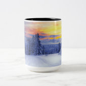 Winterlandschaft Zweifarbige Tasse (Mittel)