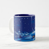 Winterlandschaft Zweifarbige Tasse (Vorderseite Links)