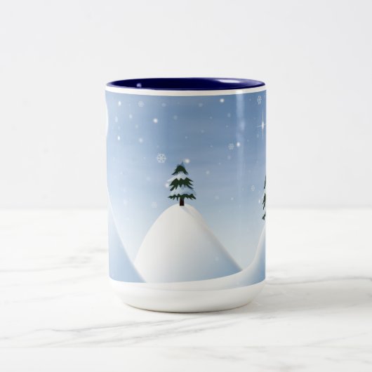 Winterlandschaft Zweifarbige Tasse (Mittel)