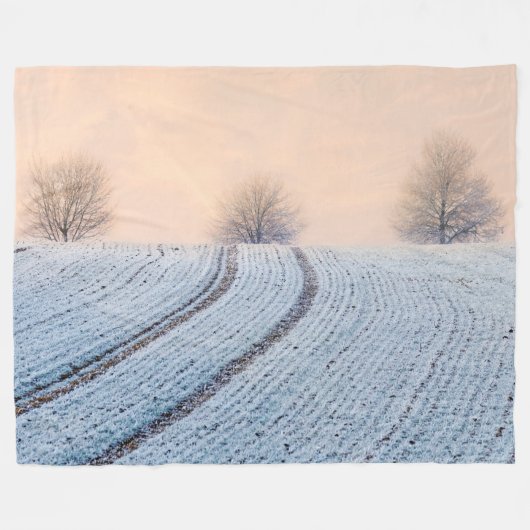 Winterlandschaften mit Hoarfrost - Fleecedecke (Vorderseite (Horizontal))