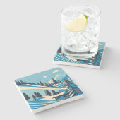 Winterlandschaften Steinuntersetzer (Seitenansicht)