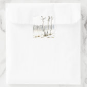 Winterlandschaftsaufkleber Quadratischer Aufkleber (Tasche)