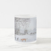 Winterlandschaftsbild mit Schneehunden Mattglastasse (Mittel)