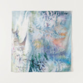 Winterlandschaftsdarstellung in Aquarellfarben Wandteppich (Vorderseite (Horizontal))