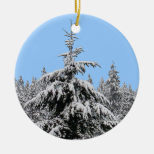 Winterlandschaftsdekoration Schnee Bäume Dekoratio Keramik Ornament