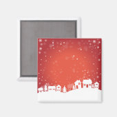 Winterlandschaftshäuser - Hintergrund Postkarte Magnet (Vorderseite/Rückseite)