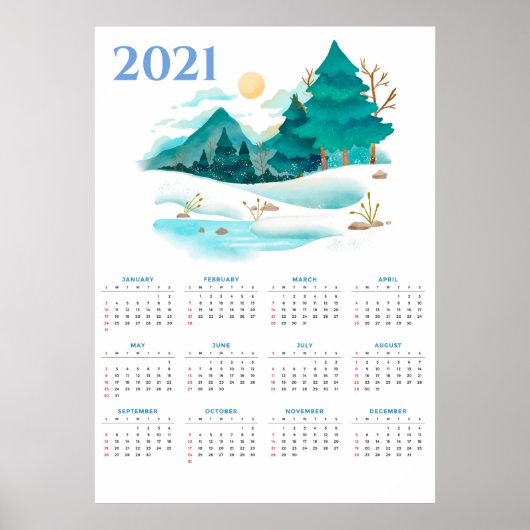 Winterlandschaftskalender 2021 poster (Vorne)