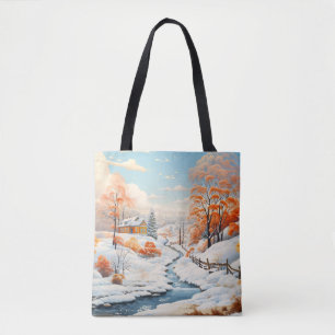 Winterlandschaftskonzept Abstrakte Farbenpracht Tasche