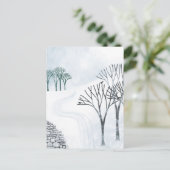 Winterlandschaftskunst im Schnee Postkarte (Stehend Vorderseite)