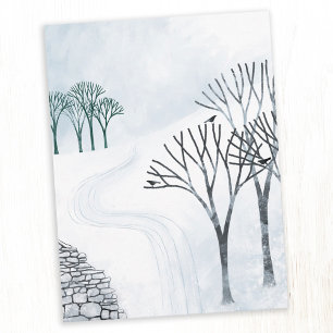 Winterlandschaftskunst im Schnee Postkarte