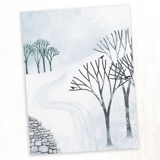 Winterlandschaftskunst im Schnee Postkarte