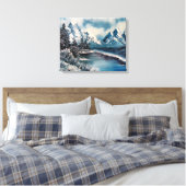 Winterlandschaftsölmalerei Leinwanddruck (Insitu (Schlafzimmer))