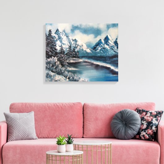 Winterlandschaftsölmalerei Leinwanddruck (Insitu (Wohnzimmer))