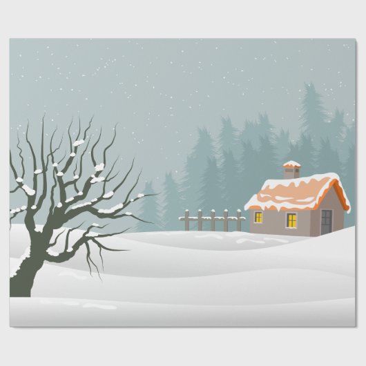 Winterlandschaftspapier Geschenkpapier (Flach)