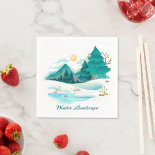 Winterlandschaftspapier Napkin Serviette