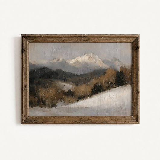 Winterlandschaftsposter mit Berggipfeln Poster