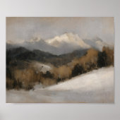 Winterlandschaftsposter mit Berggipfeln Poster (Vorne)