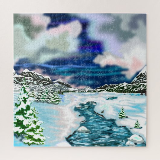 Winterlandschaftspuzzle Puzzle (Vertikal)