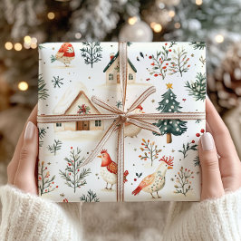 Winterlandwirt Weihnachtswrapping Paper - Vögel Geschenkpapier