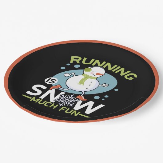 Winterläufer - Das Laufen macht Spaß Pappteller (Schrägansicht)