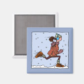 Winterläuferin (Frau) Magnet (Vorderseite/Rückseite)