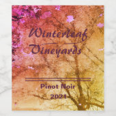 "Winterleaf" Amber Bottom, Set von 6 Weinetiketten Weinetikett (Einzelnes Label)
