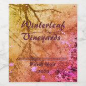 "Winterleaf" Amber Top, Set von 6 Weinetiketten Weinetikett (Einzelnes Label)