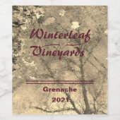 "Winterleaf" Gold Top, Set von 6 Weinetiketten Weinetikett (Einzelnes Label)