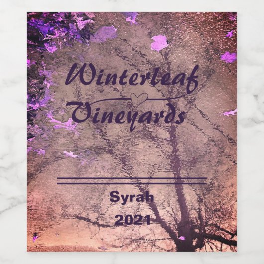 "Winterleaf" Lachsboden, Set von 6 Weinetiketten Weinetikett (Einzelnes Label)